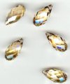 1 13x6.5mm Crystal Golden Shadow Swarovski Briolette Drop